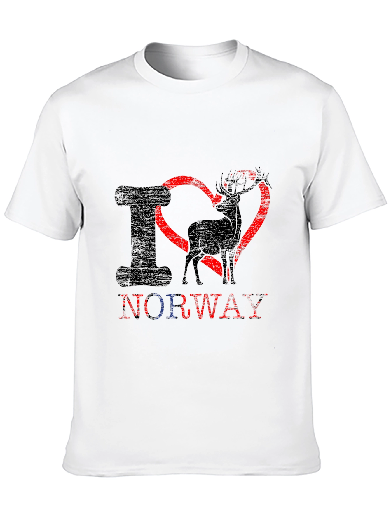 I Heart Norway Deer T-Shirt - Black