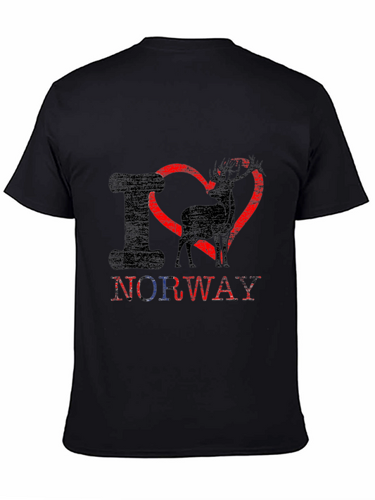I Heart Norway Deer T-Shirt - Black