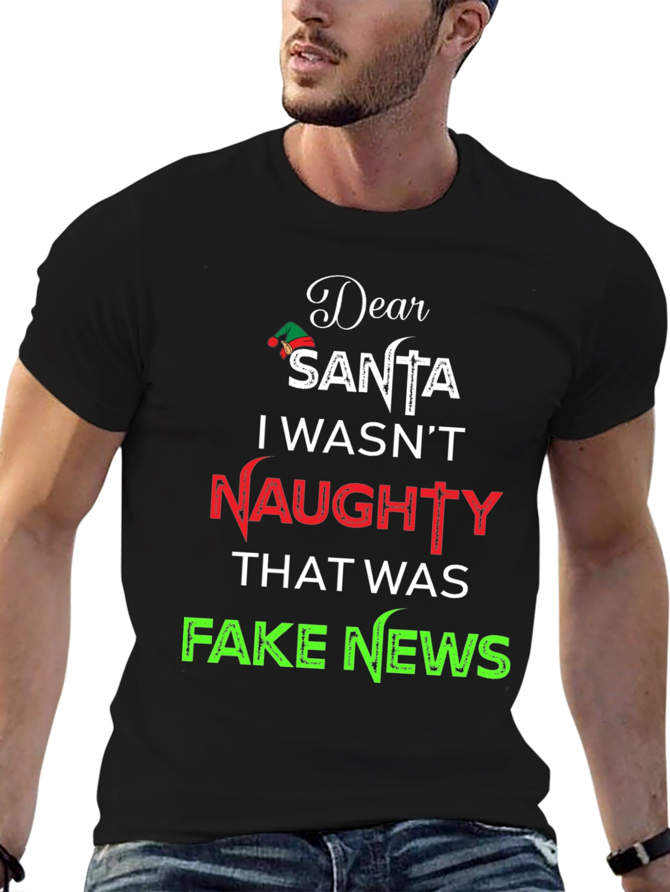 Dear Santa Fake News Christmas Tee