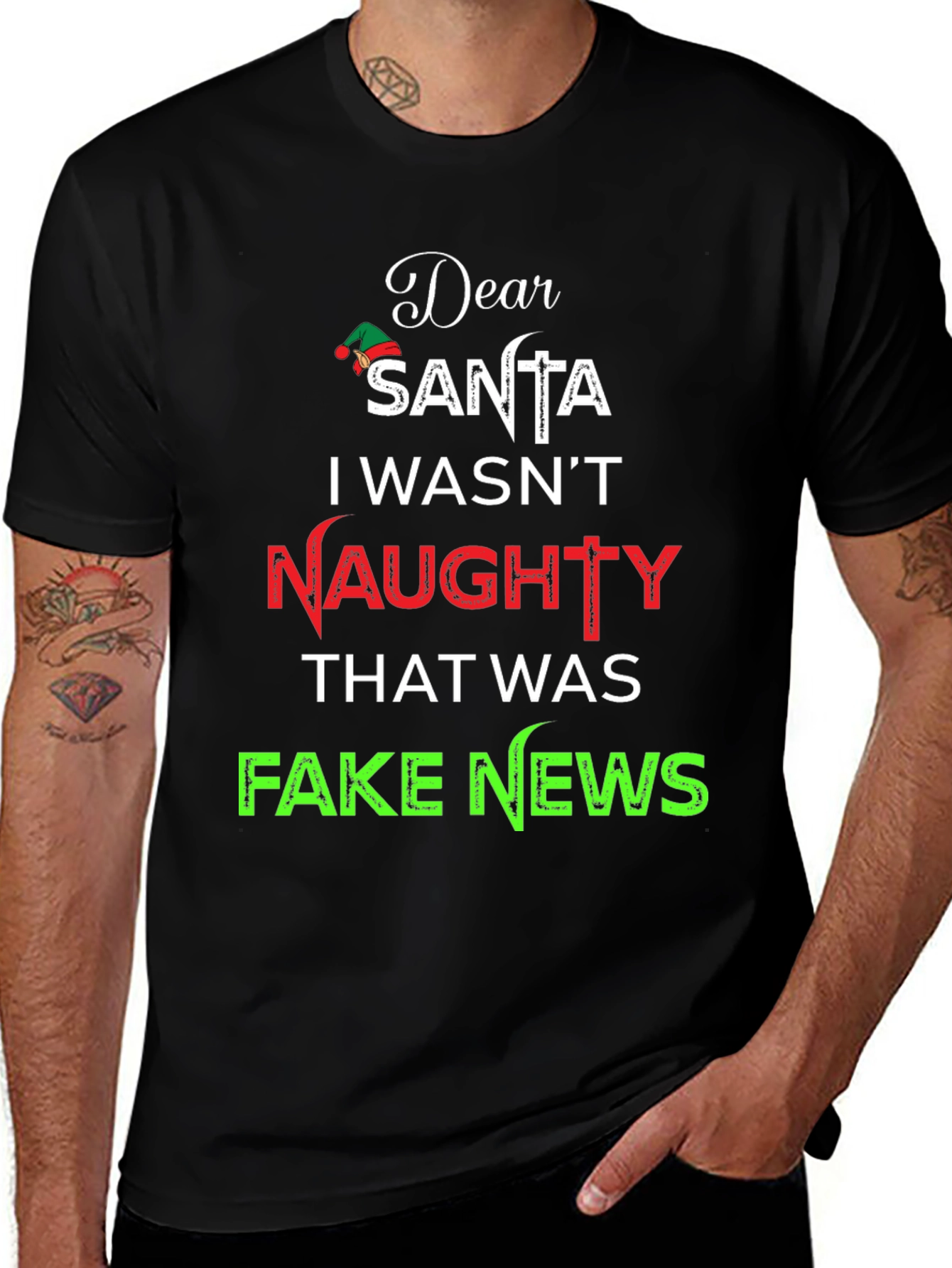 Dear Santa Fake News Christmas Tee