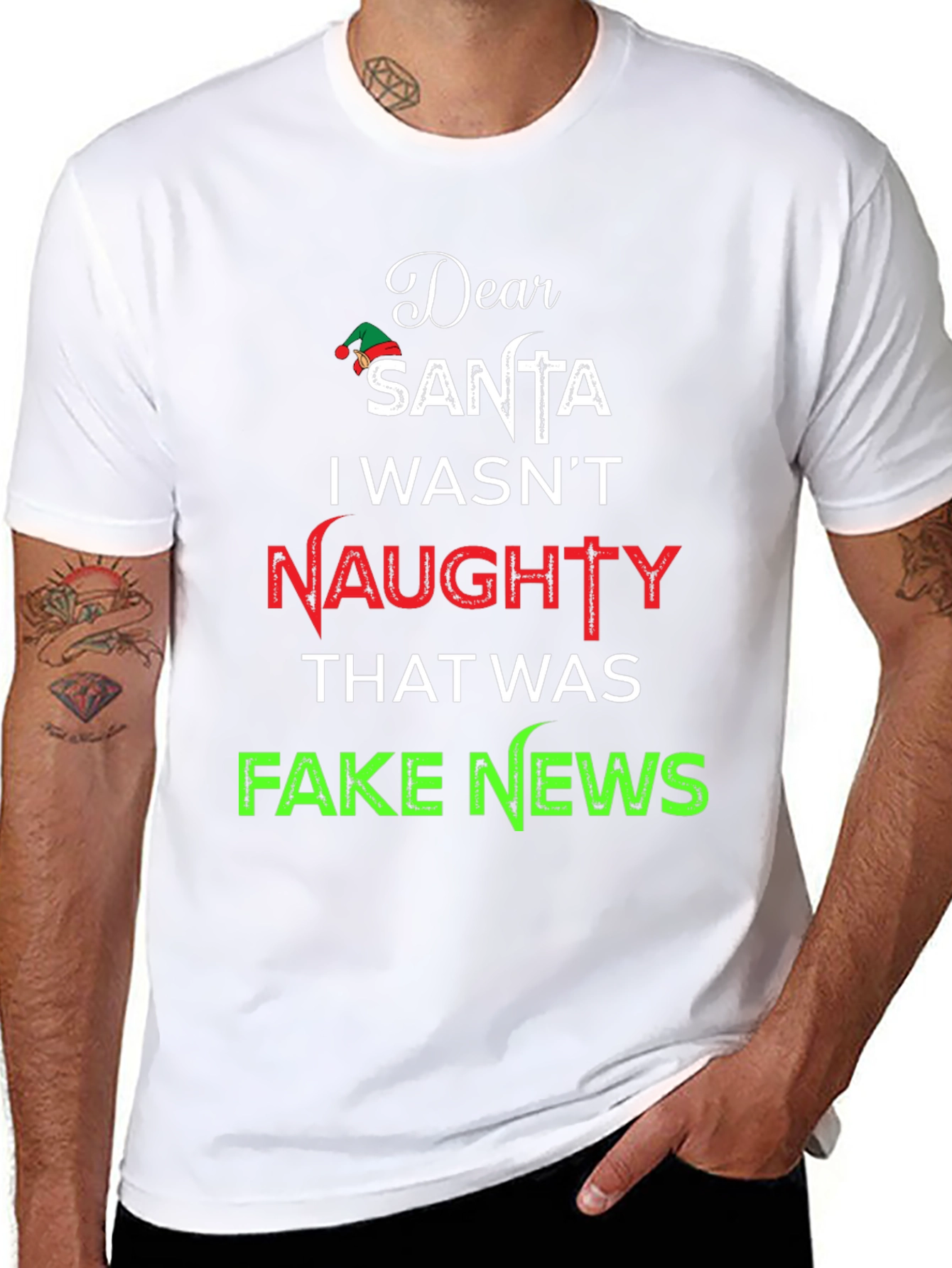 Dear Santa Fake News Christmas Tee