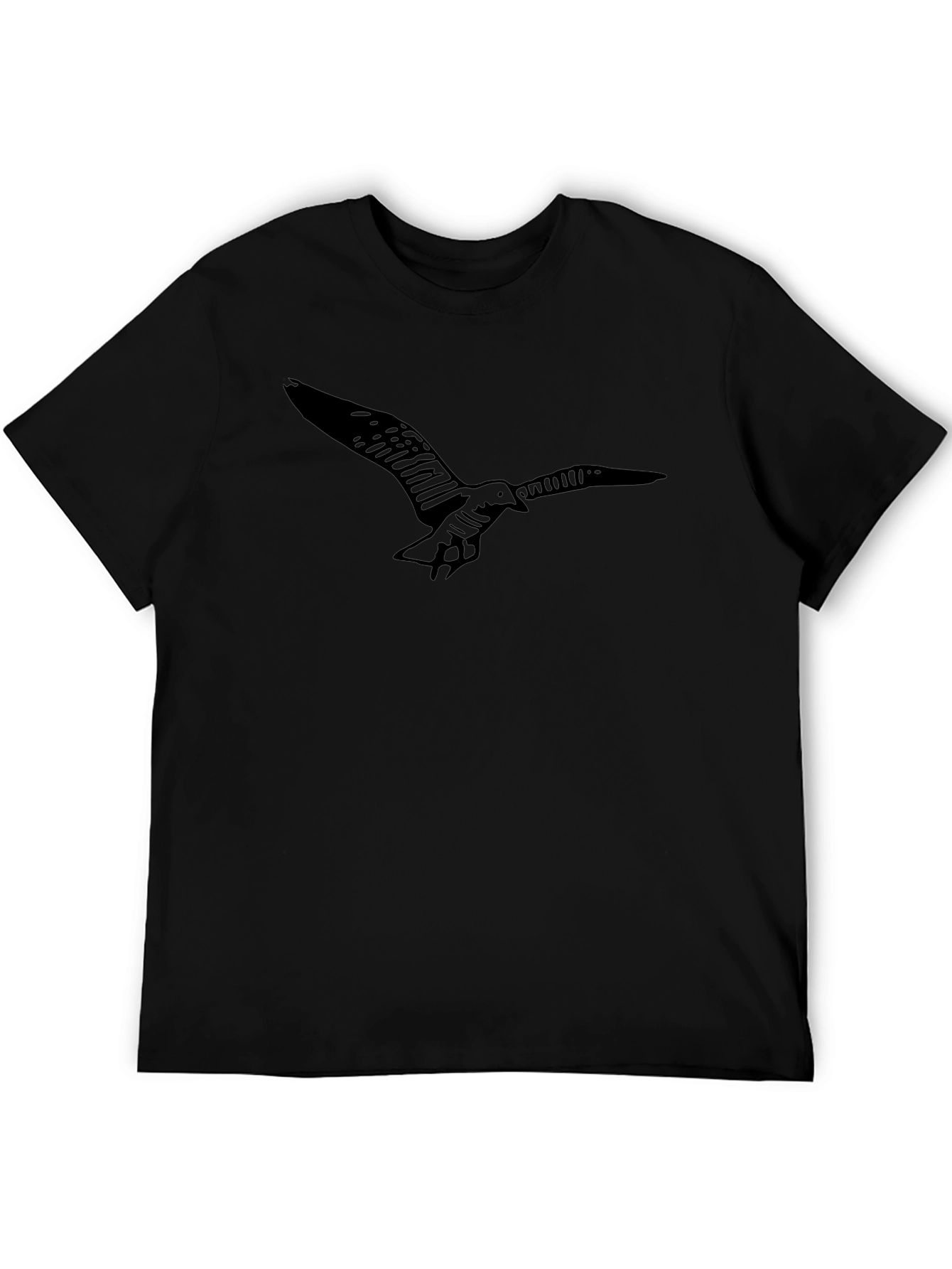 Mens Black Bird Graphic Tee - Stylish Comfort