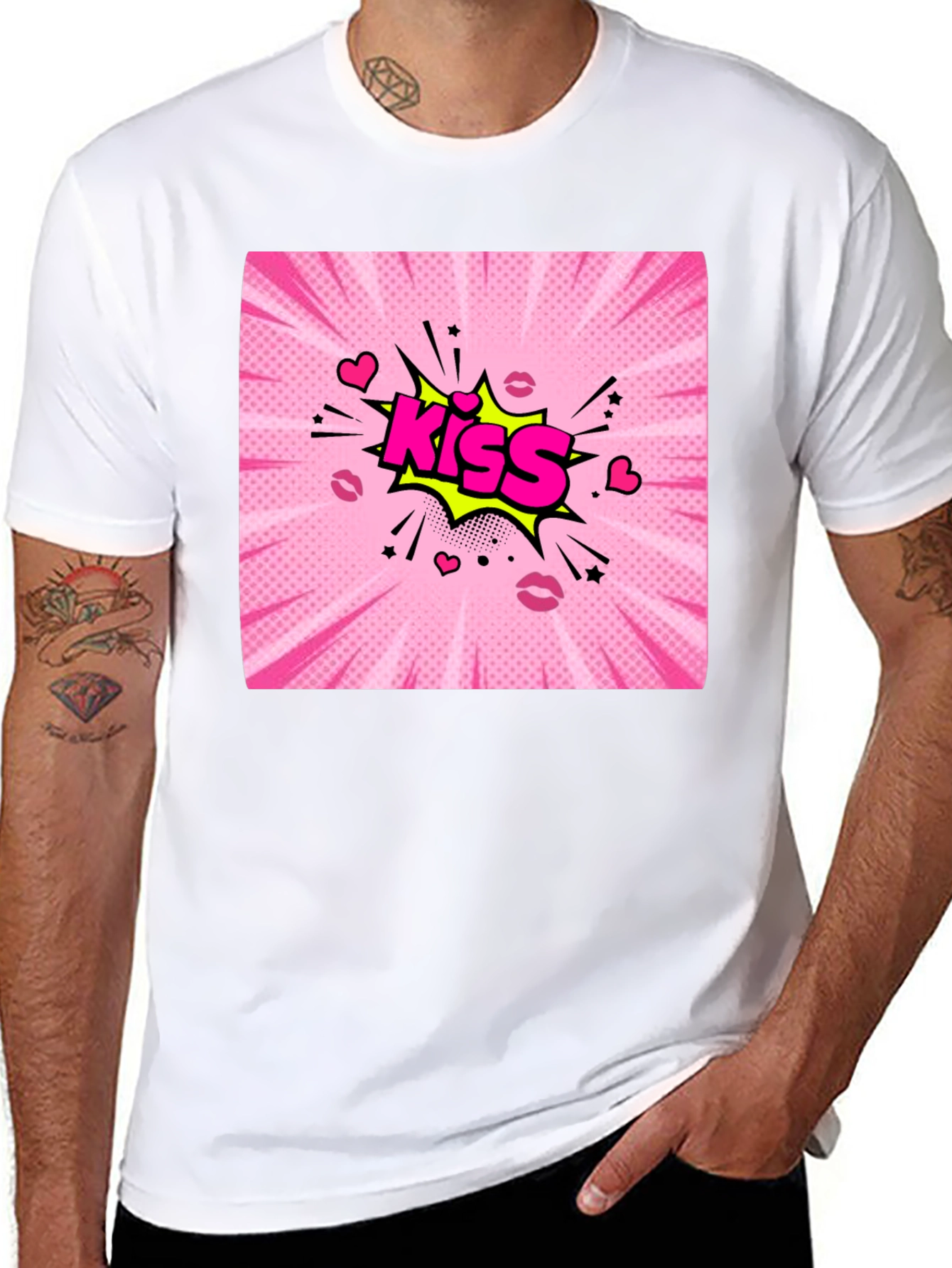 Kiss Comic Graphic T-Shirt - Bold Pop Art Design