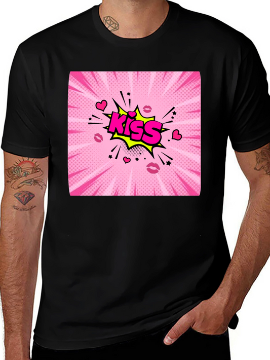Kiss Comic Graphic T-Shirt - Bold Pop Art Design