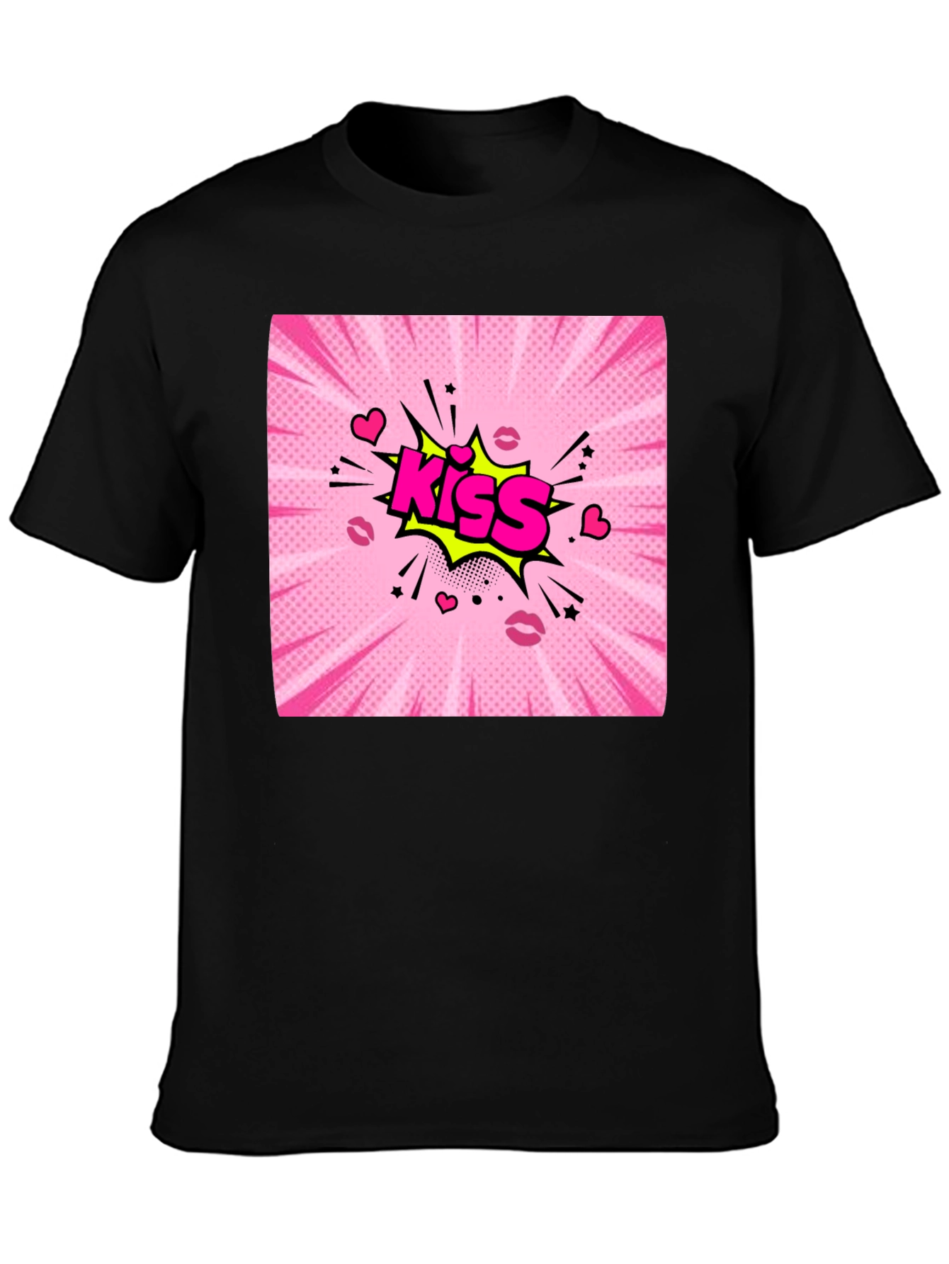 Kiss Comic Graphic T-Shirt - Bold Pop Art Design