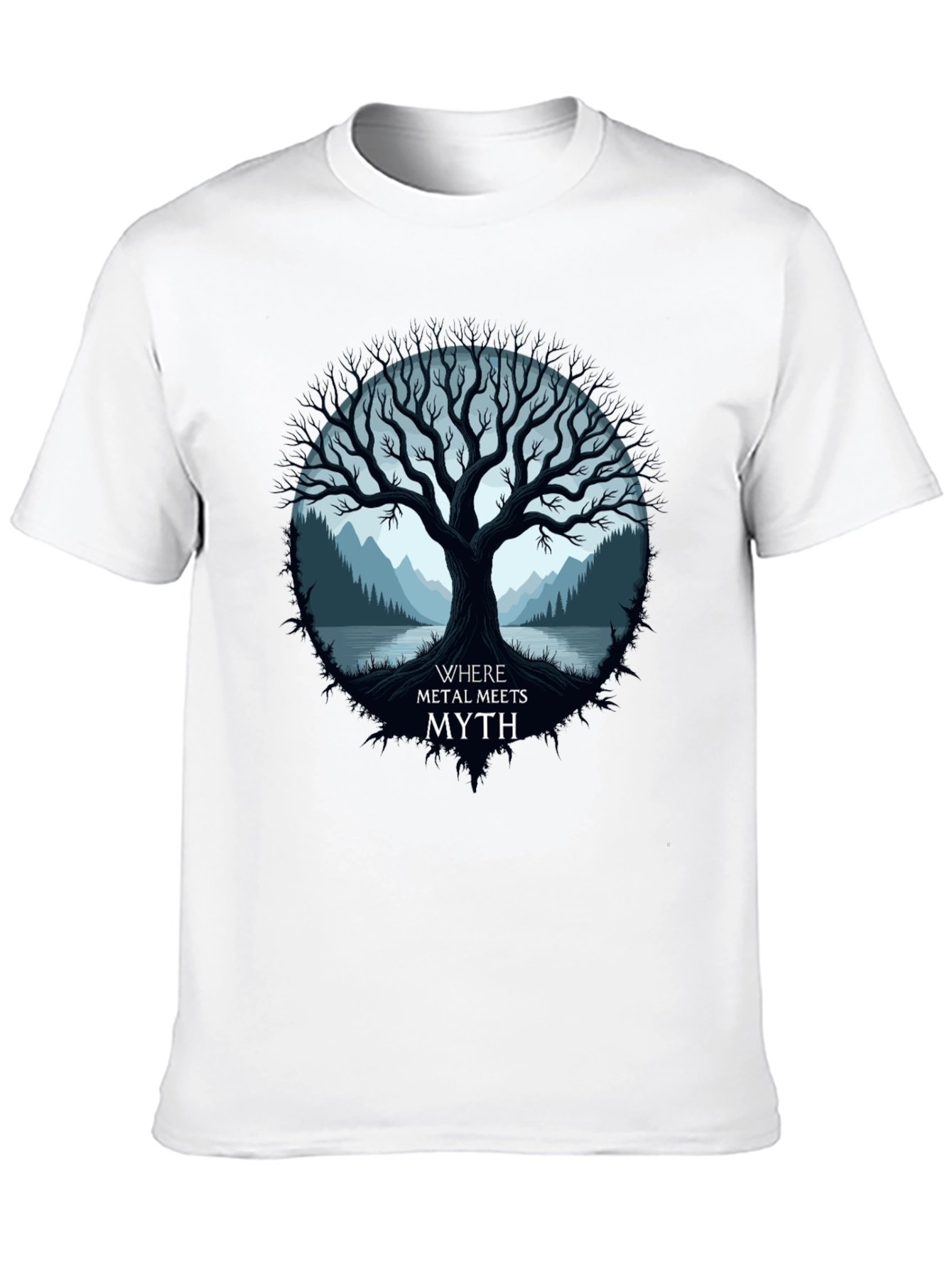 Metal Meets Myth T-Shirt - Tree Design