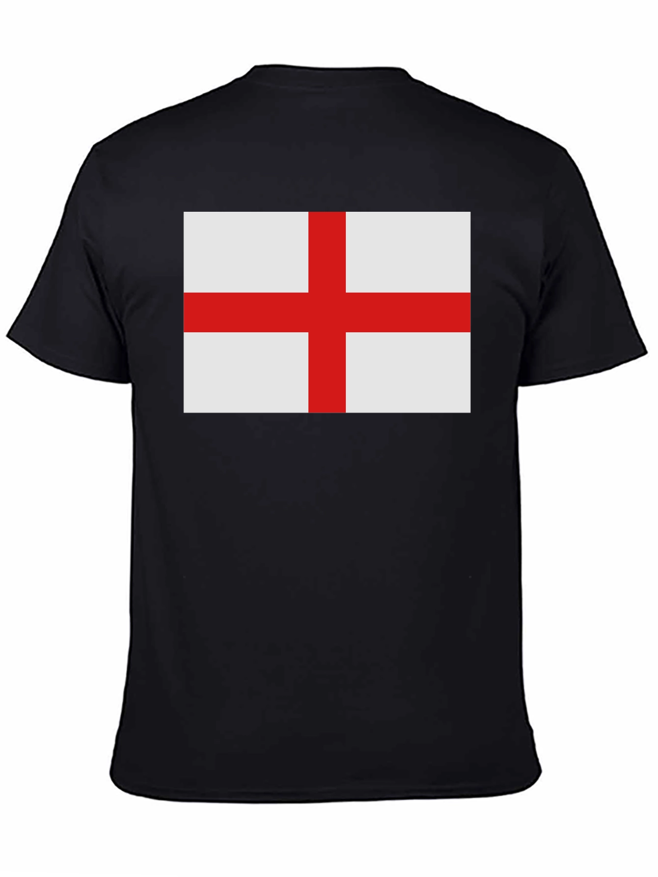 England Flag T-Shirt - Black Cotton Tee