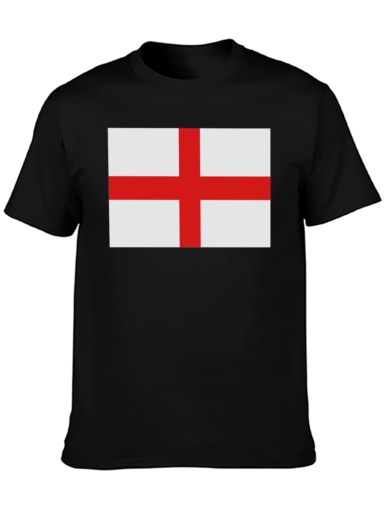 England Flag T-Shirt - Black Cotton Tee