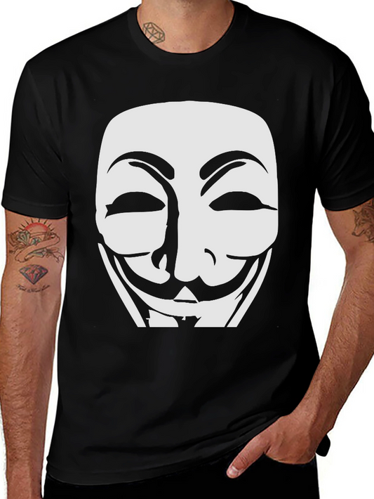 Anonymous Mask Graphic Black T-Shirt