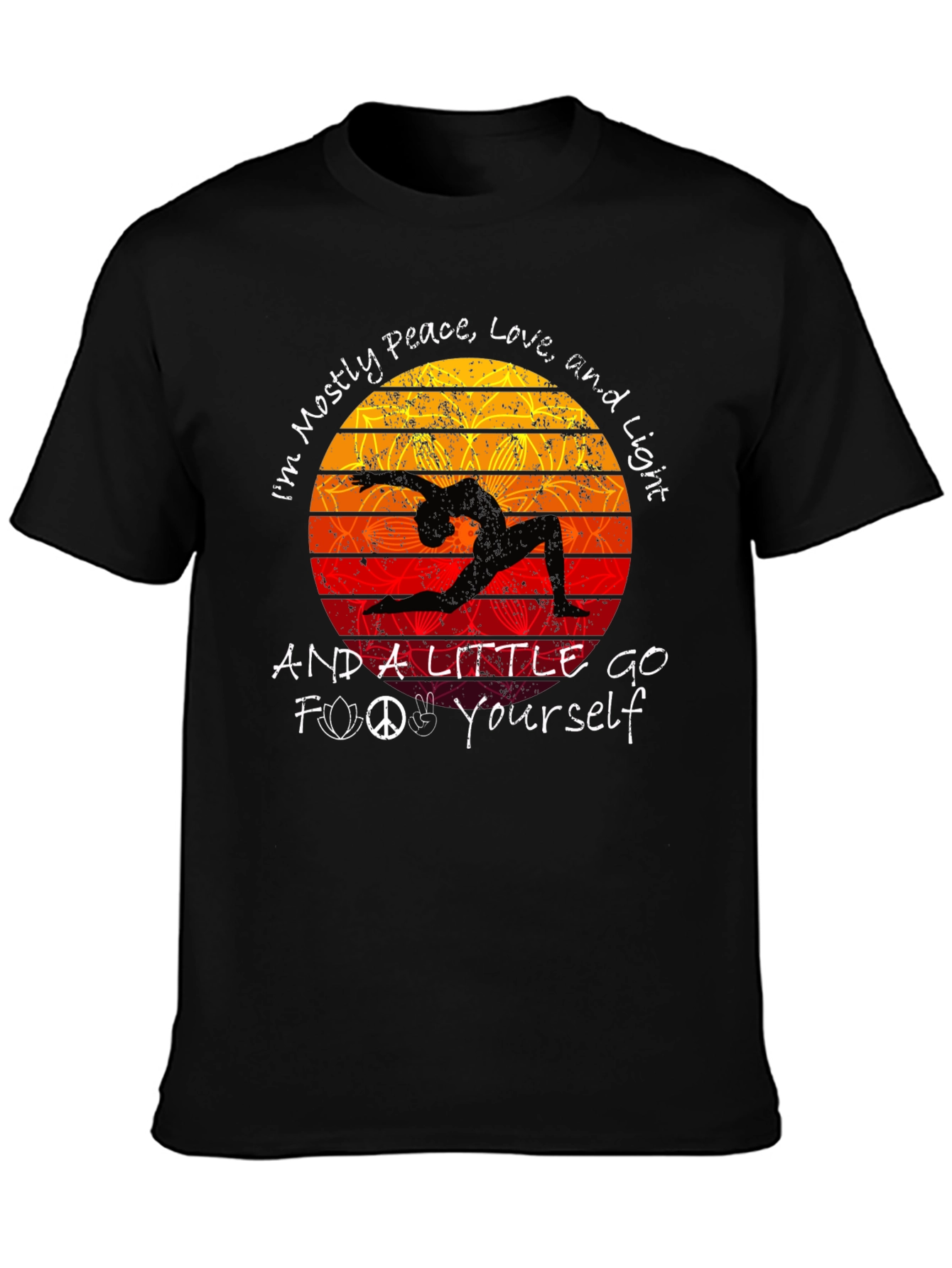 Peace Love Light T-Shirt Yoga Silhouette Graphic Tee