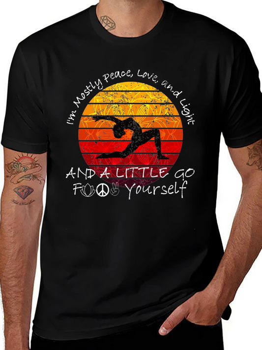 Peace Love Light T-Shirt Yoga Silhouette Graphic Tee