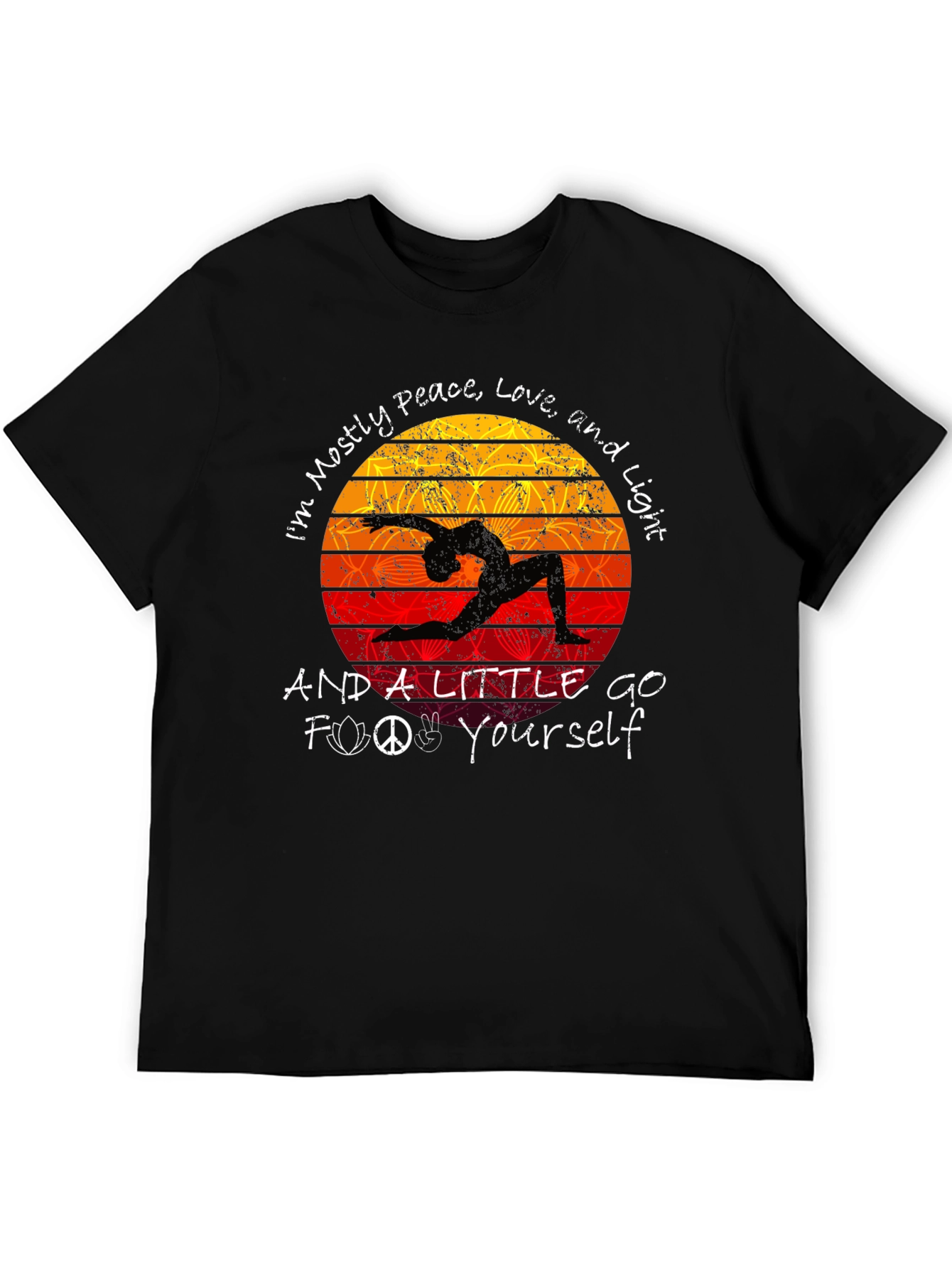 Peace Love Light T-Shirt Yoga Silhouette Graphic Tee
