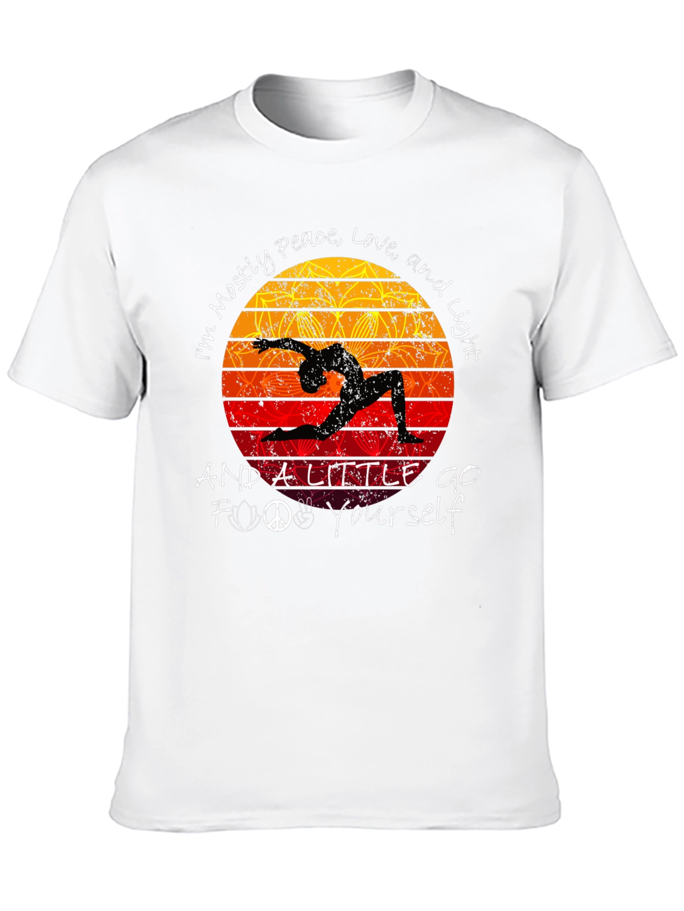Peace Love Light T-Shirt Yoga Silhouette Graphic Tee