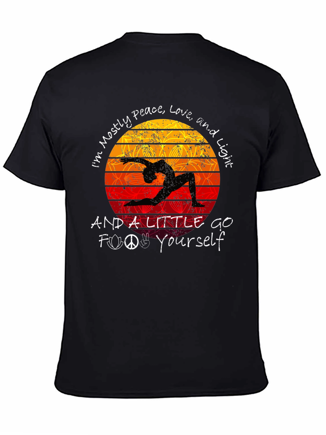 Peace Love Light T-Shirt Yoga Silhouette Graphic Tee
