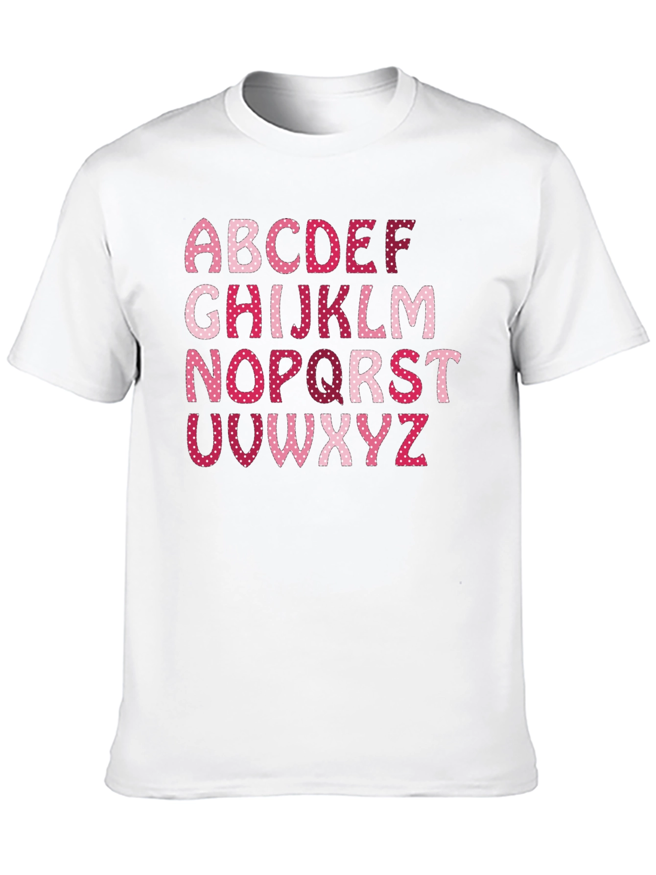 Alphabet Letter Heart Pattern Black T-Shirt