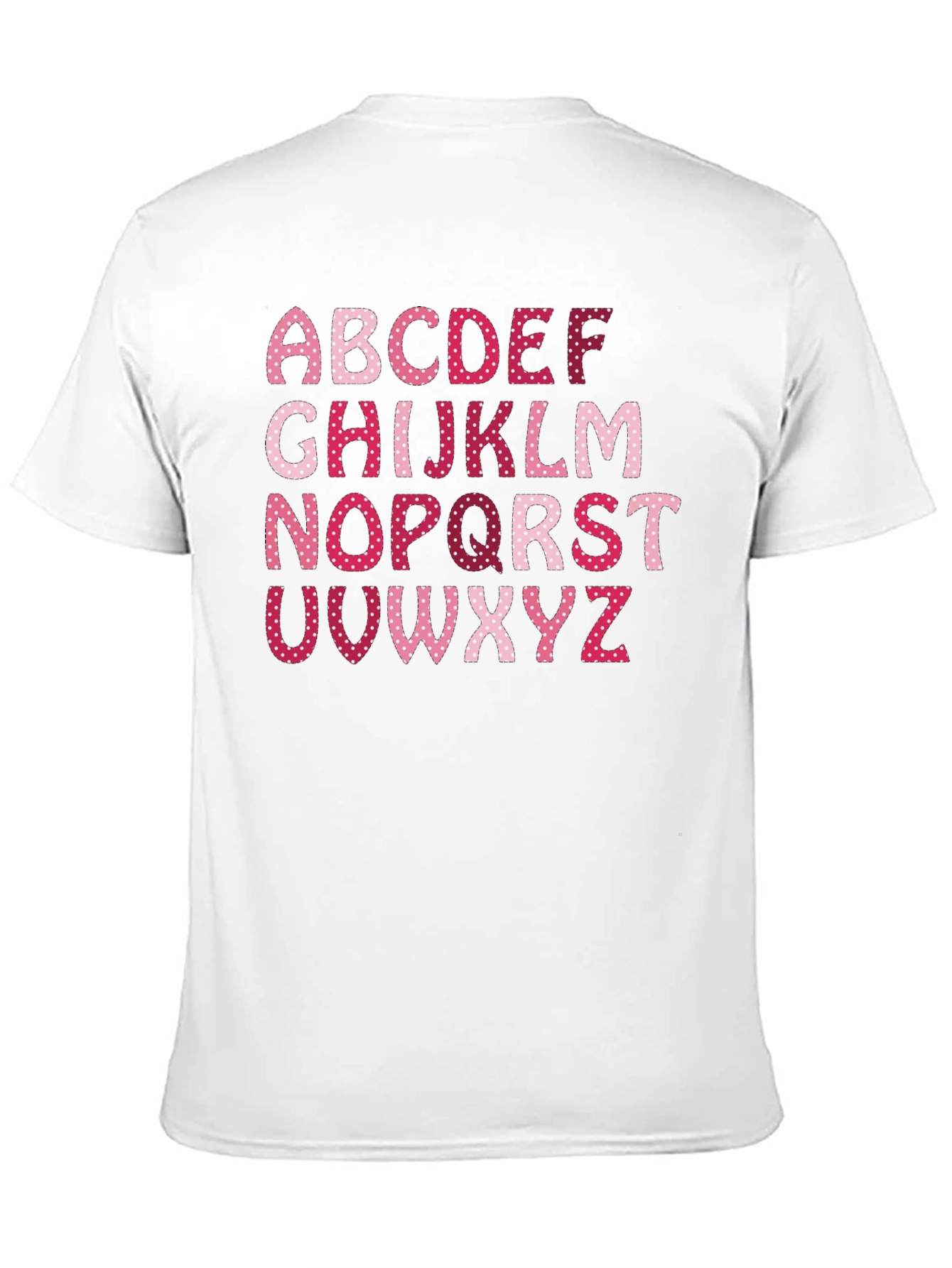Alphabet Letter Heart Pattern Black T-Shirt