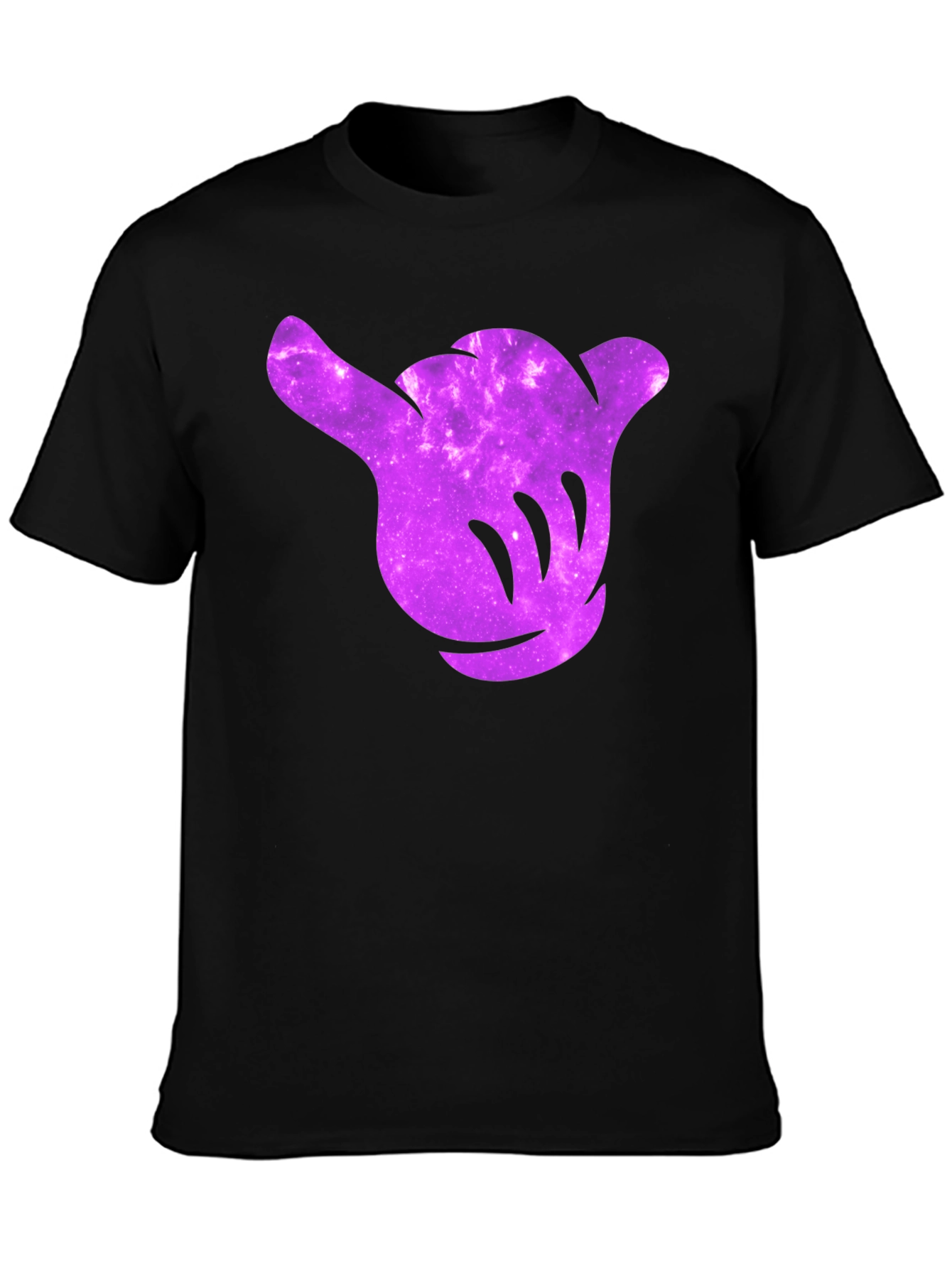 Cosmic Shaka Hand Graphic Tee - Black