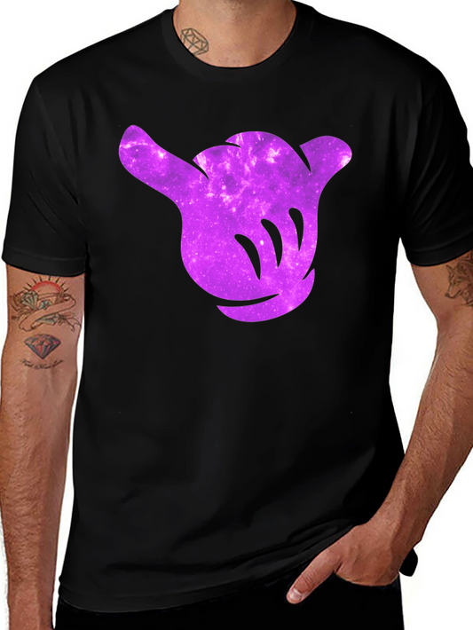 Cosmic Shaka Hand Graphic Tee - Black