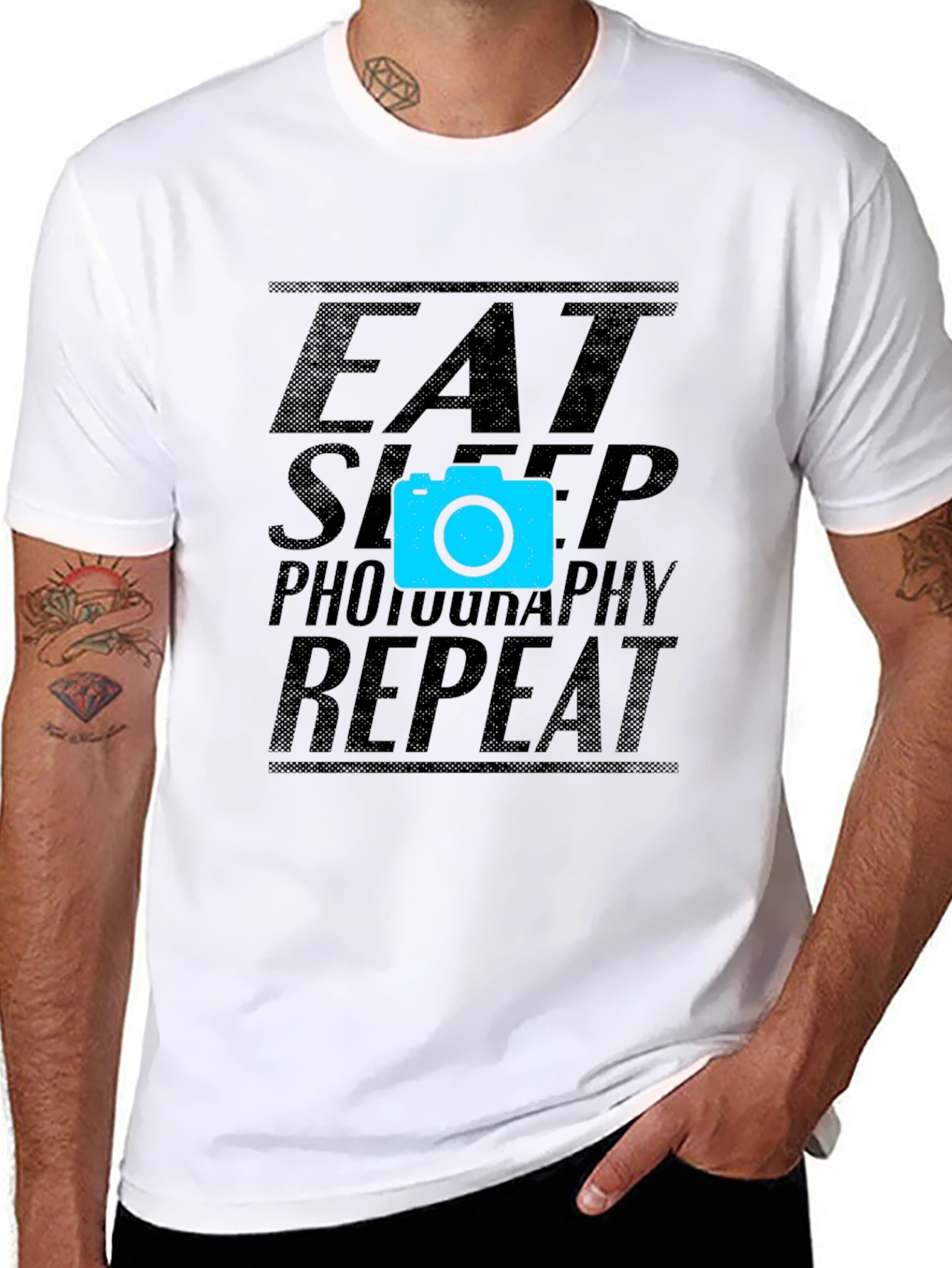 Eat Sleep Photography Repeat Black T-Shirt