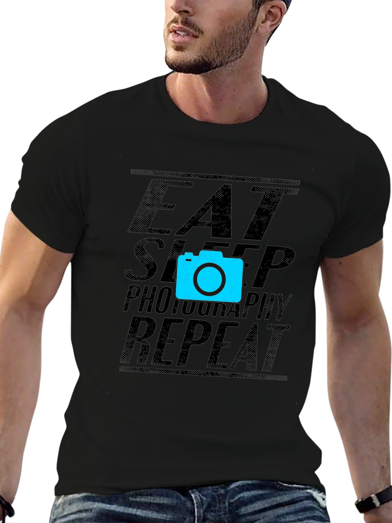 Eat Sleep Photography Repeat Black T-Shirt