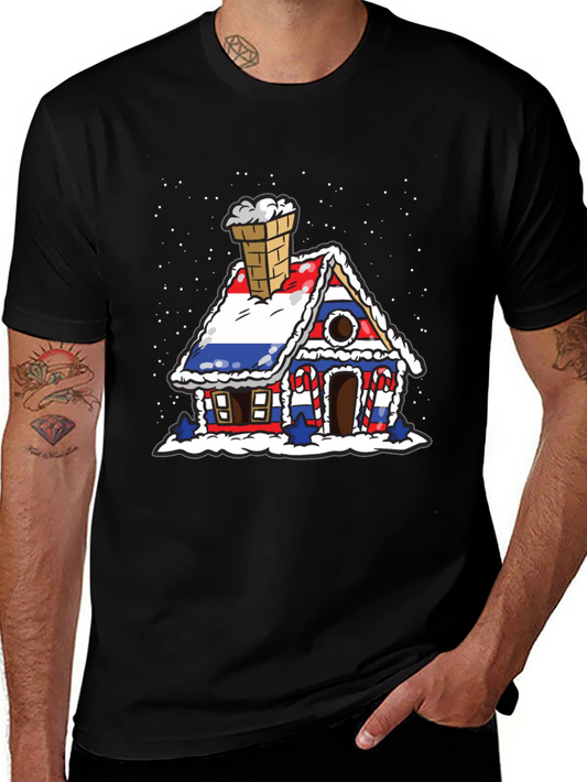 Gingerbread House Flag Graphic Tee