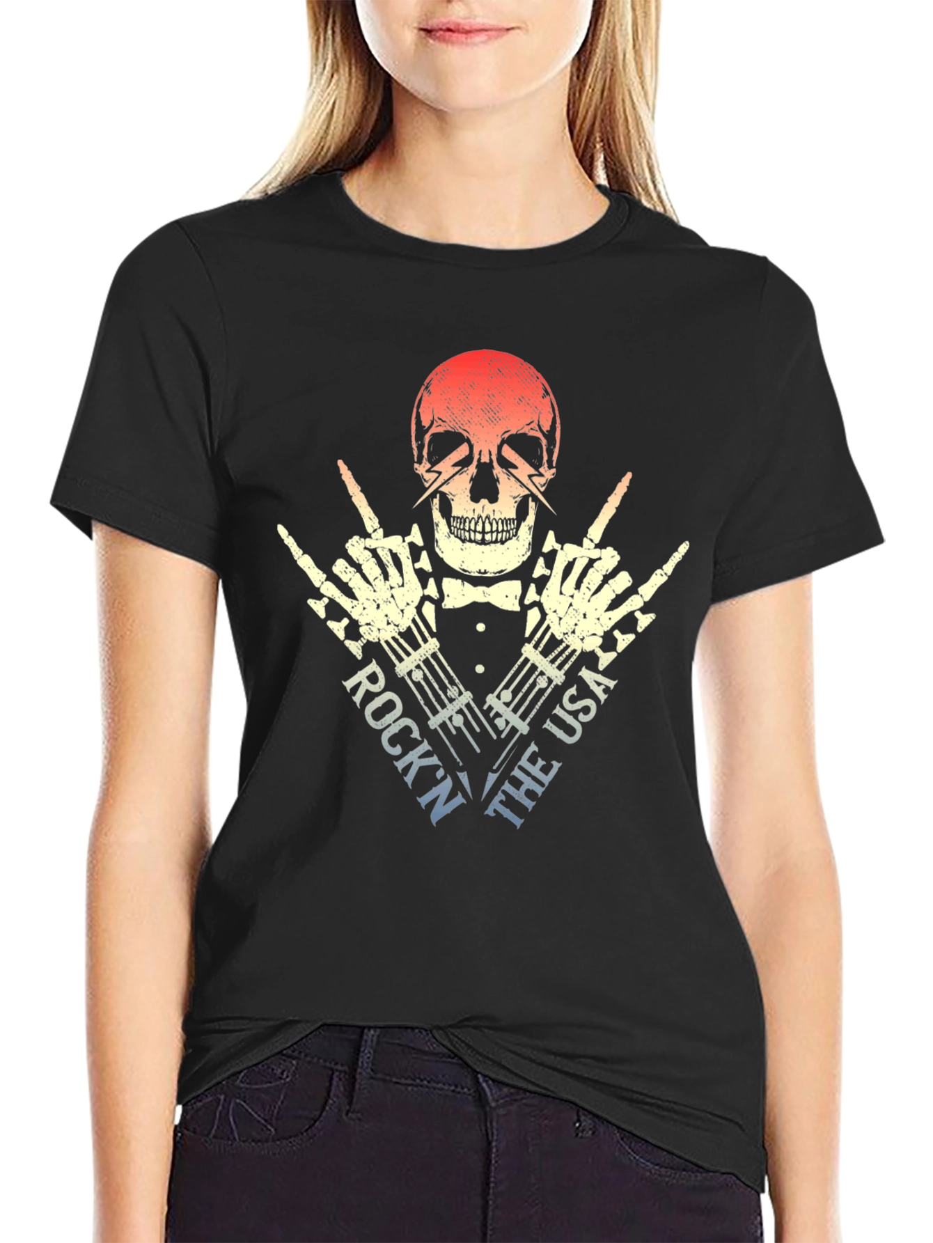 Rock N The USA Skeleton T-Shirt