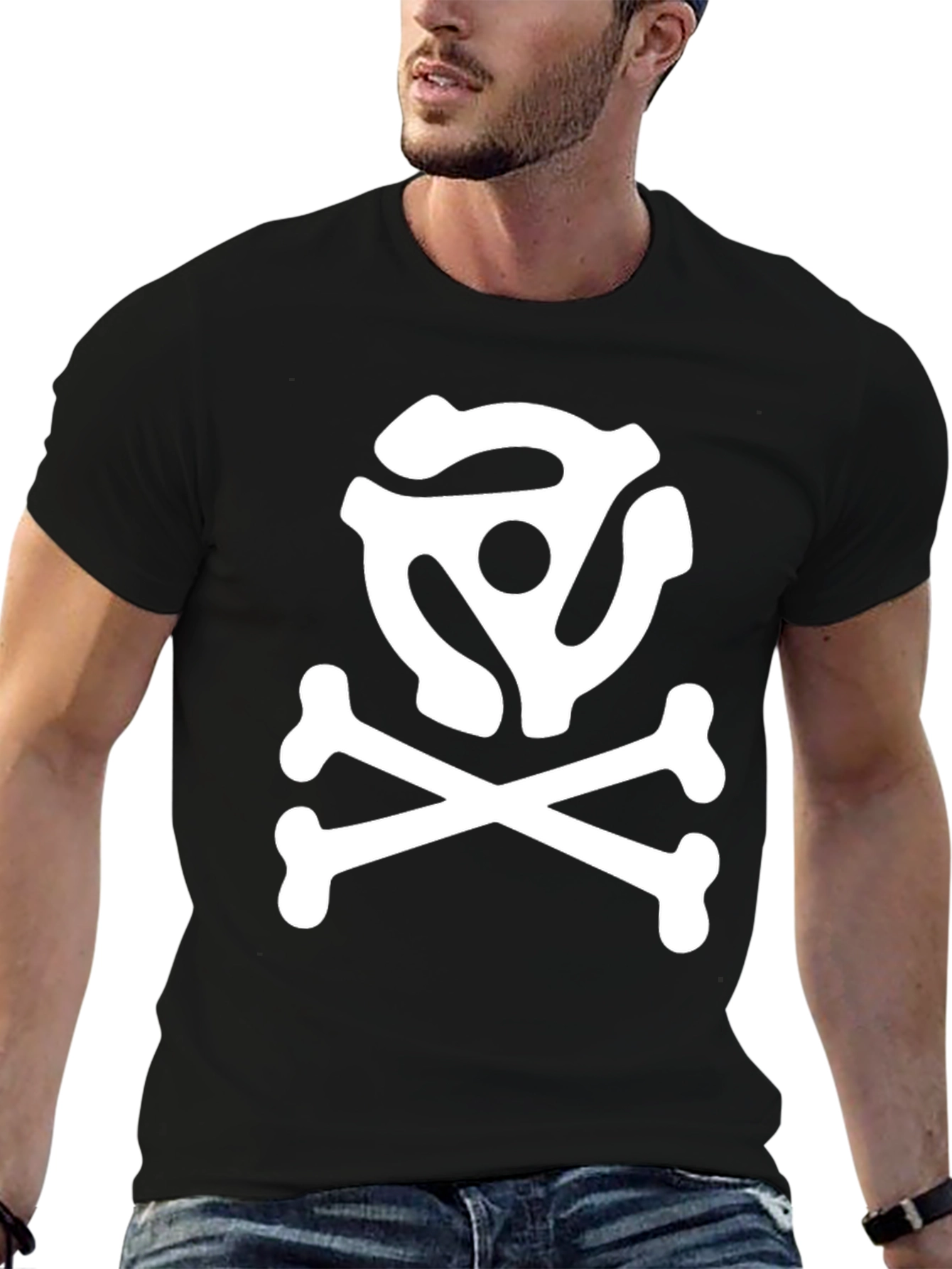 DJ Skull and Crossbones T-Shirt - Black