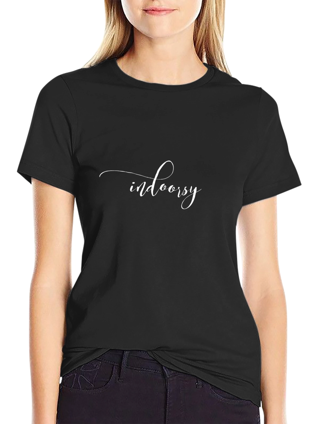Indoorsy Black Graphic Tee