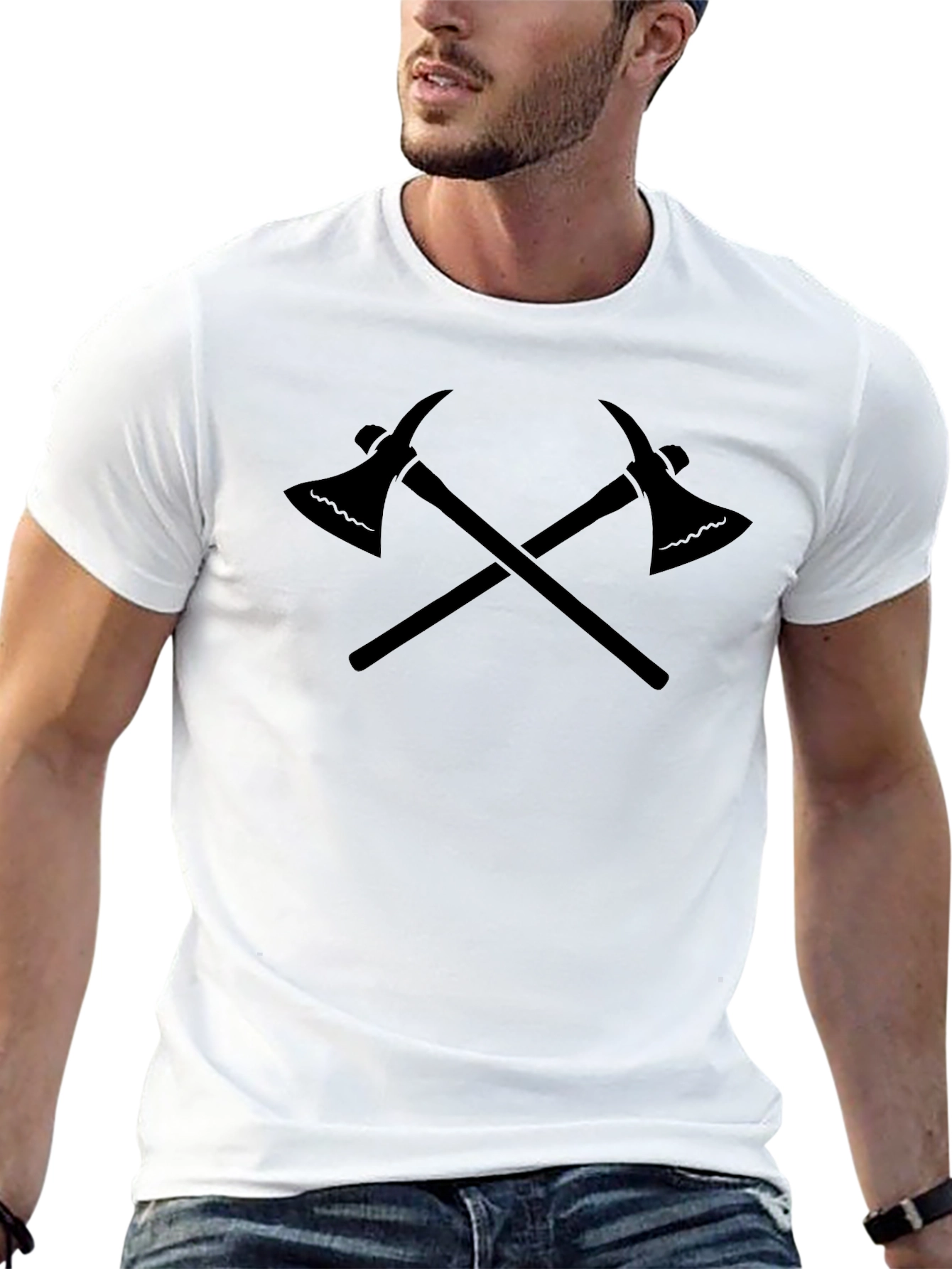 Axe Crossed Tee - Black Graphic T-Shirt