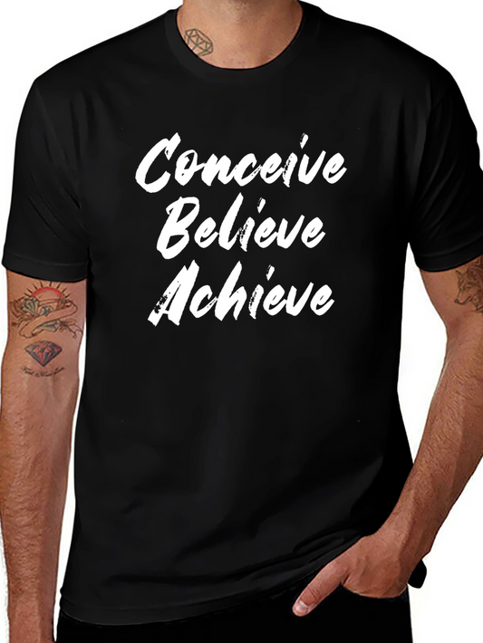 Conceive Believe Achieve Graphic Tee - Black