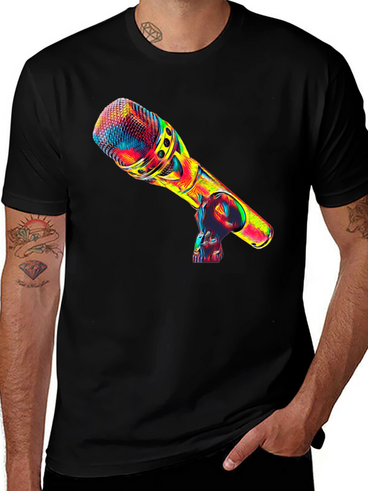 Colorful Microphone Graphic Tee - Unisex