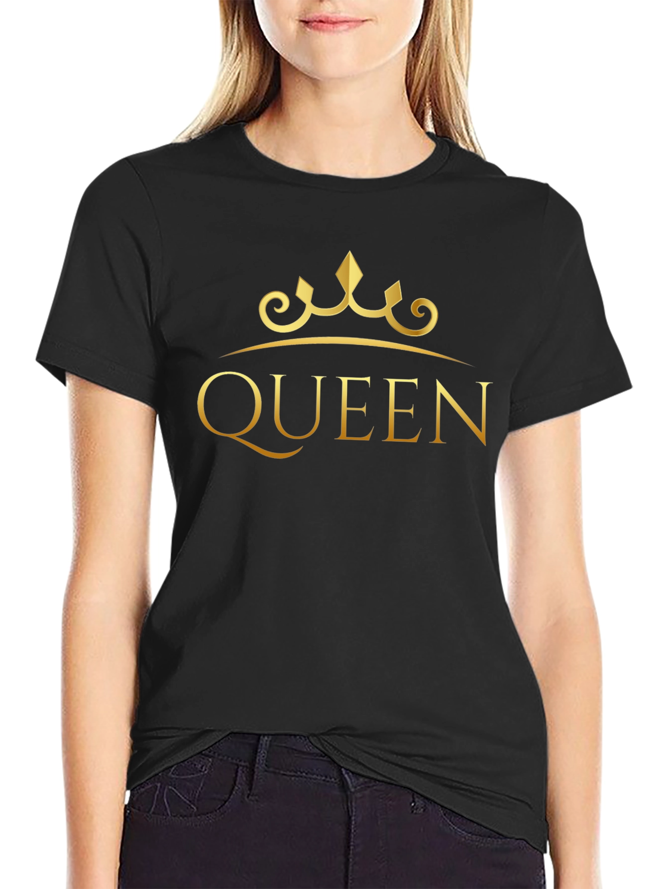 Queen Crown Graphic Black T-Shirt