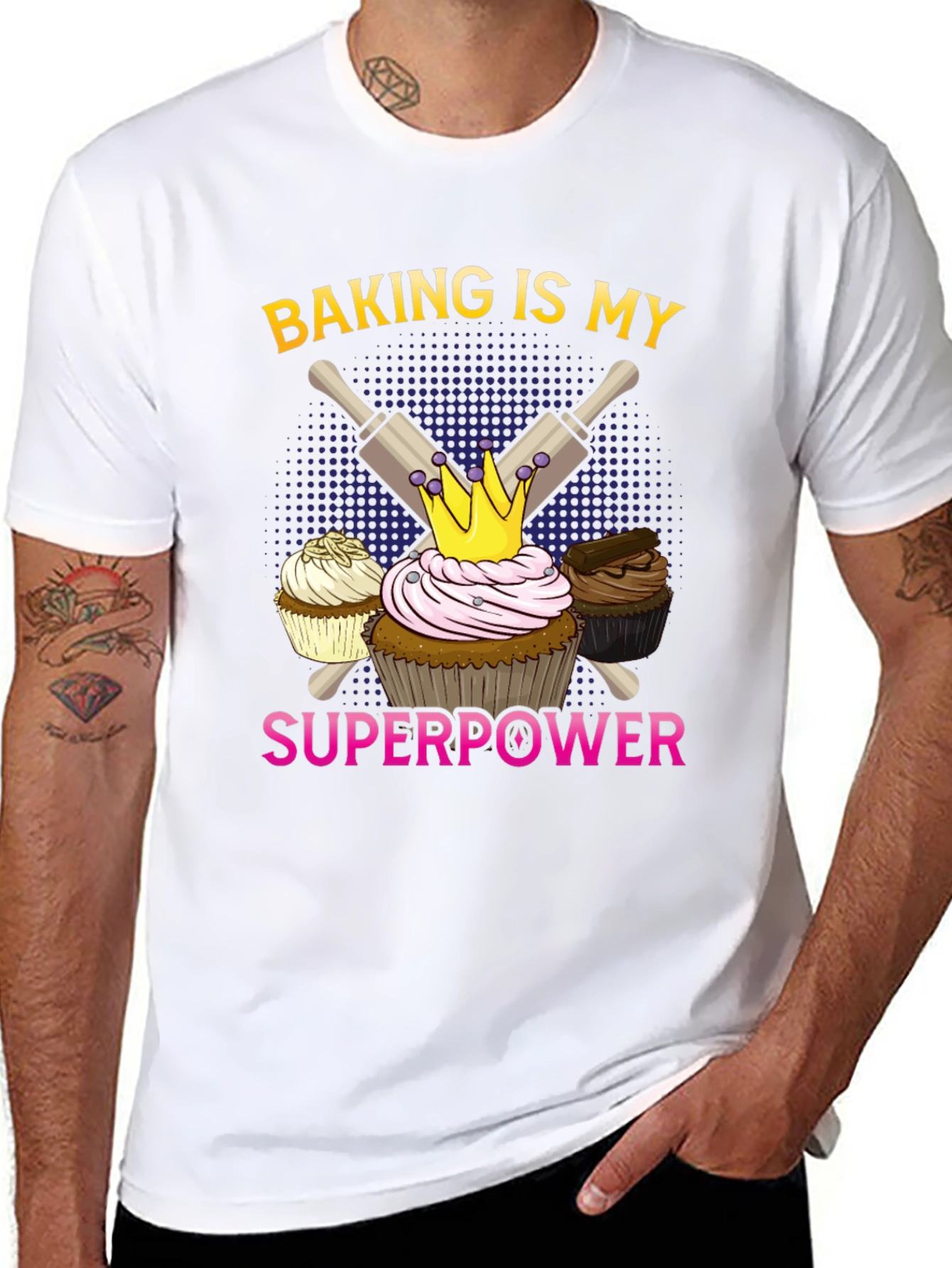 Baking is My Superpower T-Shirt Cupcake Design