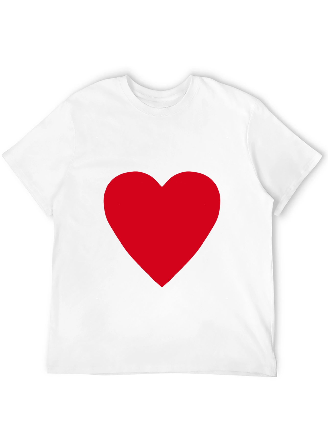 Bold Red Heart on Black T-Shirt