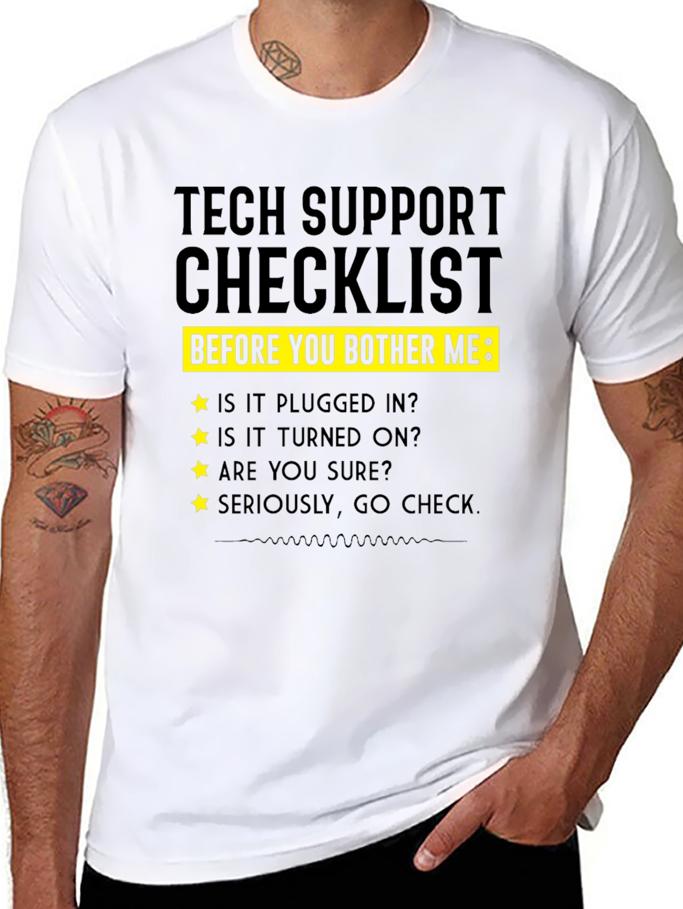 Tech Support Checklist Novelty T-Shirt