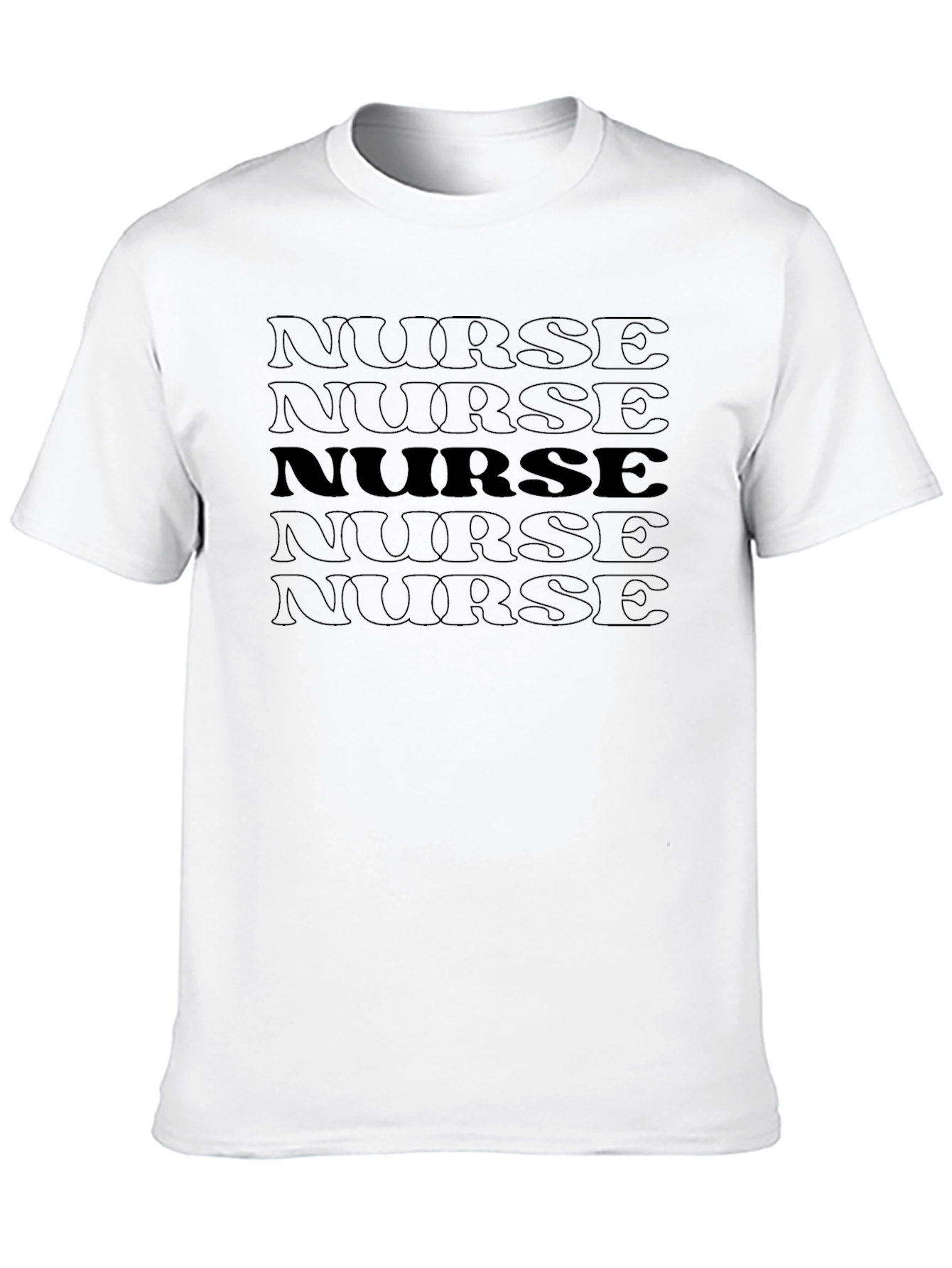 Nurse T-Shirt - Black Text Design Cotton Tee