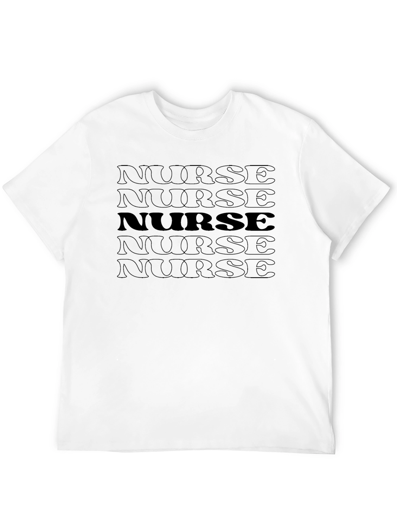 Nurse T-Shirt - Black Text Design Cotton Tee