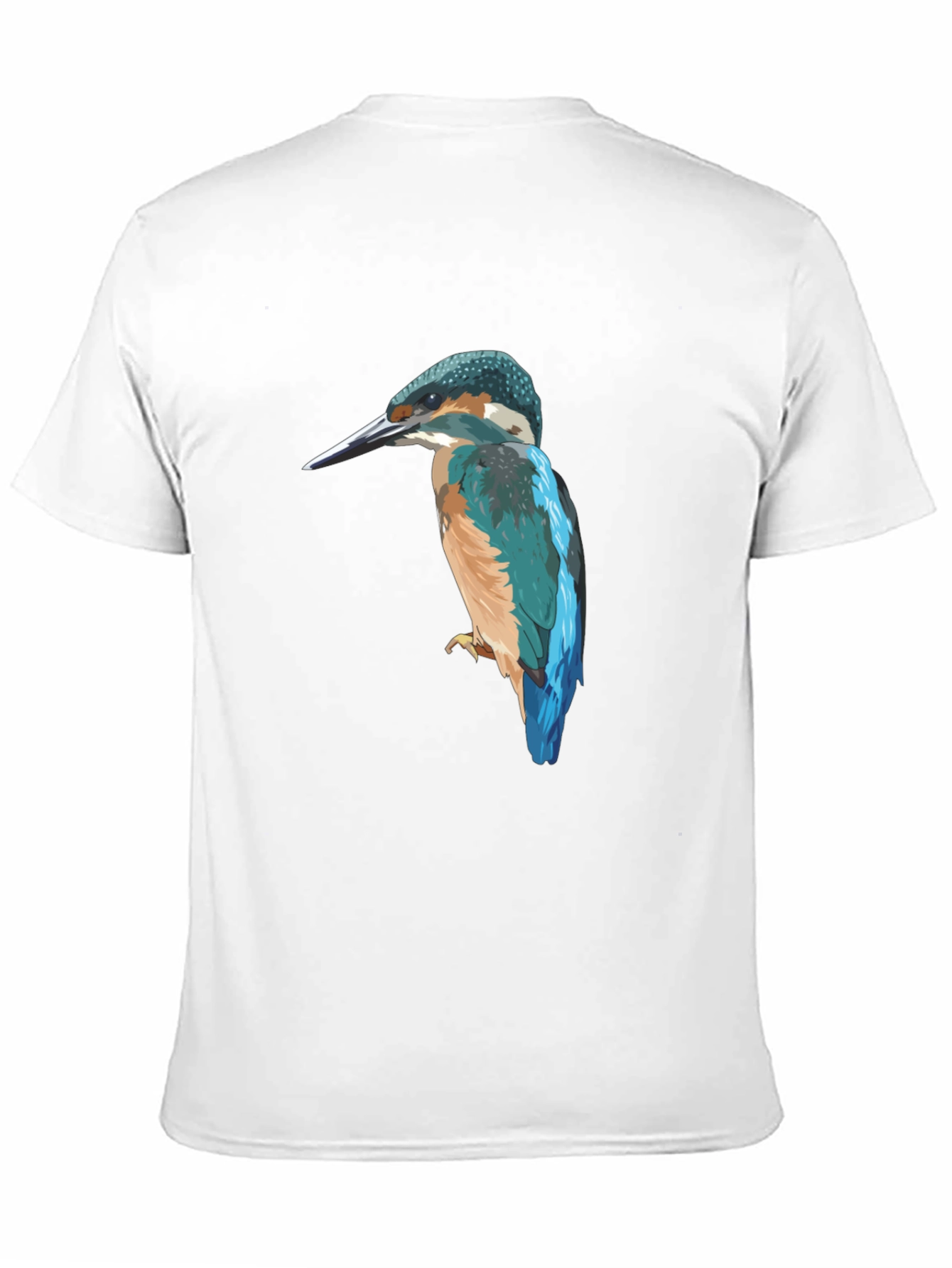 Kingfisher Bird Graphic Tee - Black Cotton T-Shirt