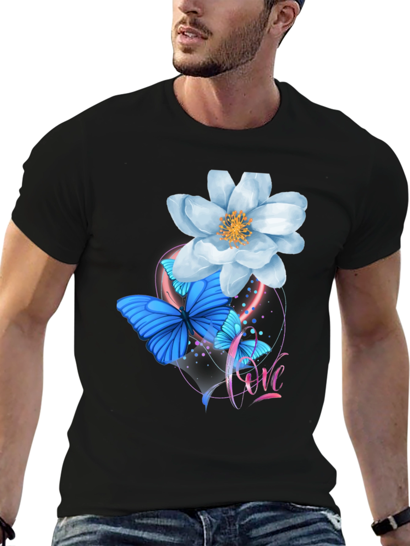 Floral Butterfly Graphic T-Shirt