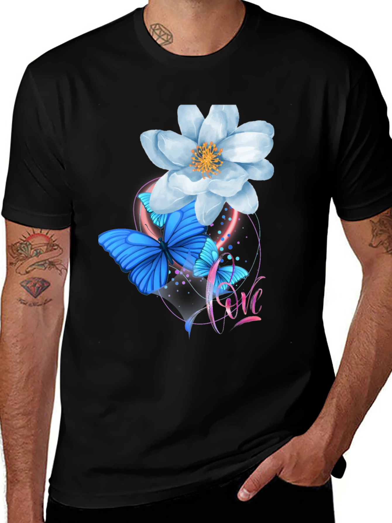 Floral Butterfly Graphic T-Shirt