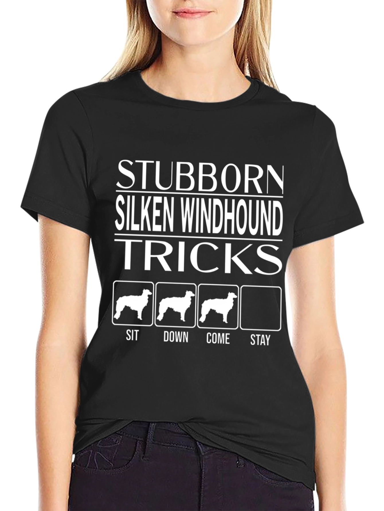 Stubborn Silken Windhound T-Shirt - Dog Tricks