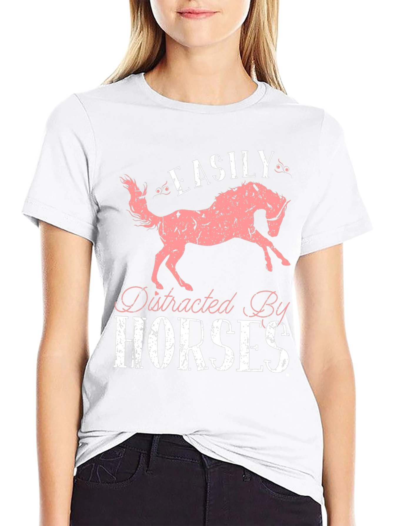 Easily Distracted by Horses Graphic T-Shirt
