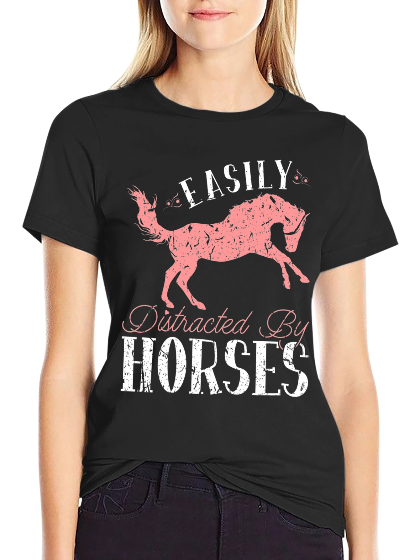Easily Distracted by Horses Graphic T-Shirt