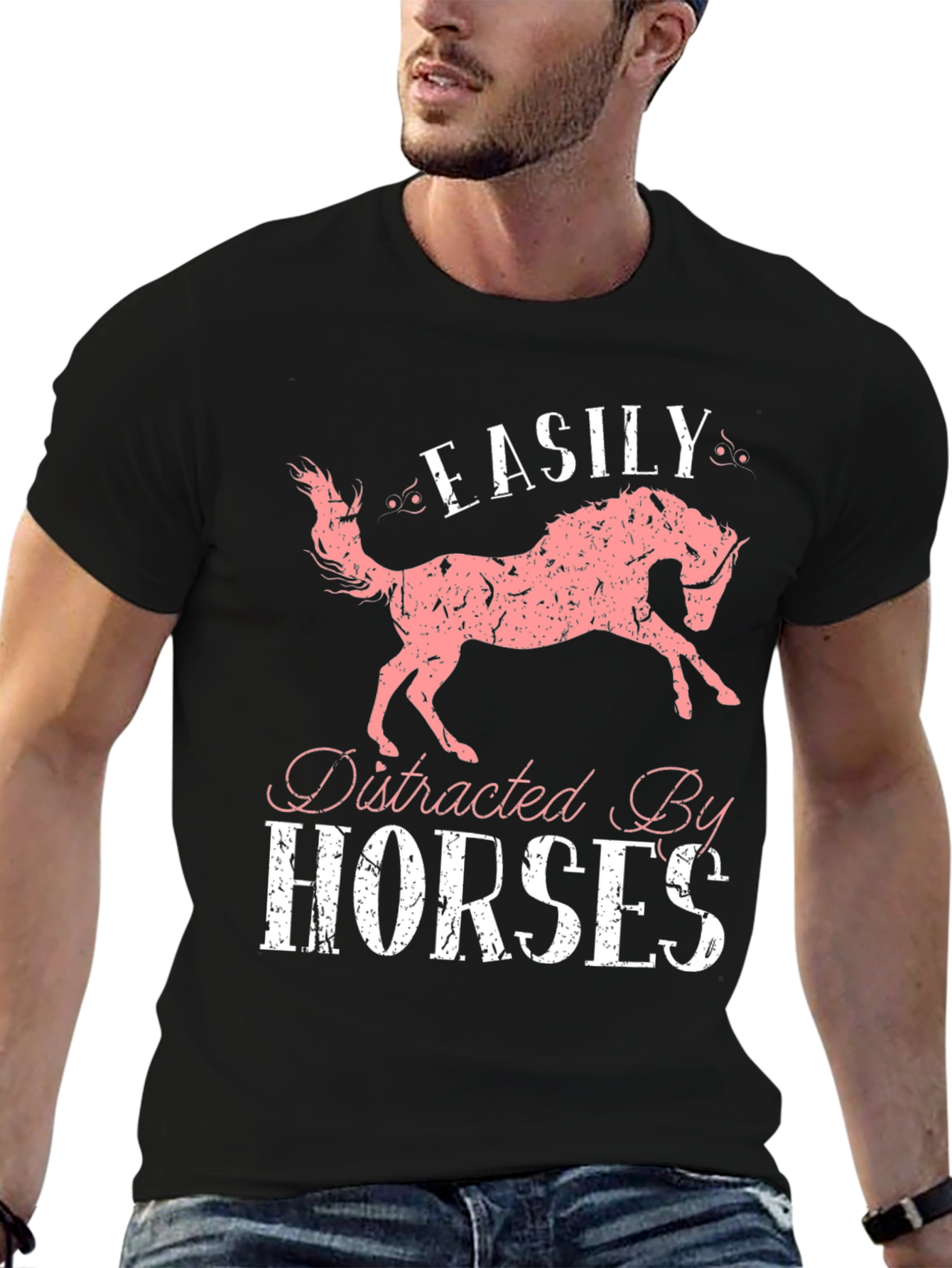 Easily Distracted by Horses Graphic T-Shirt