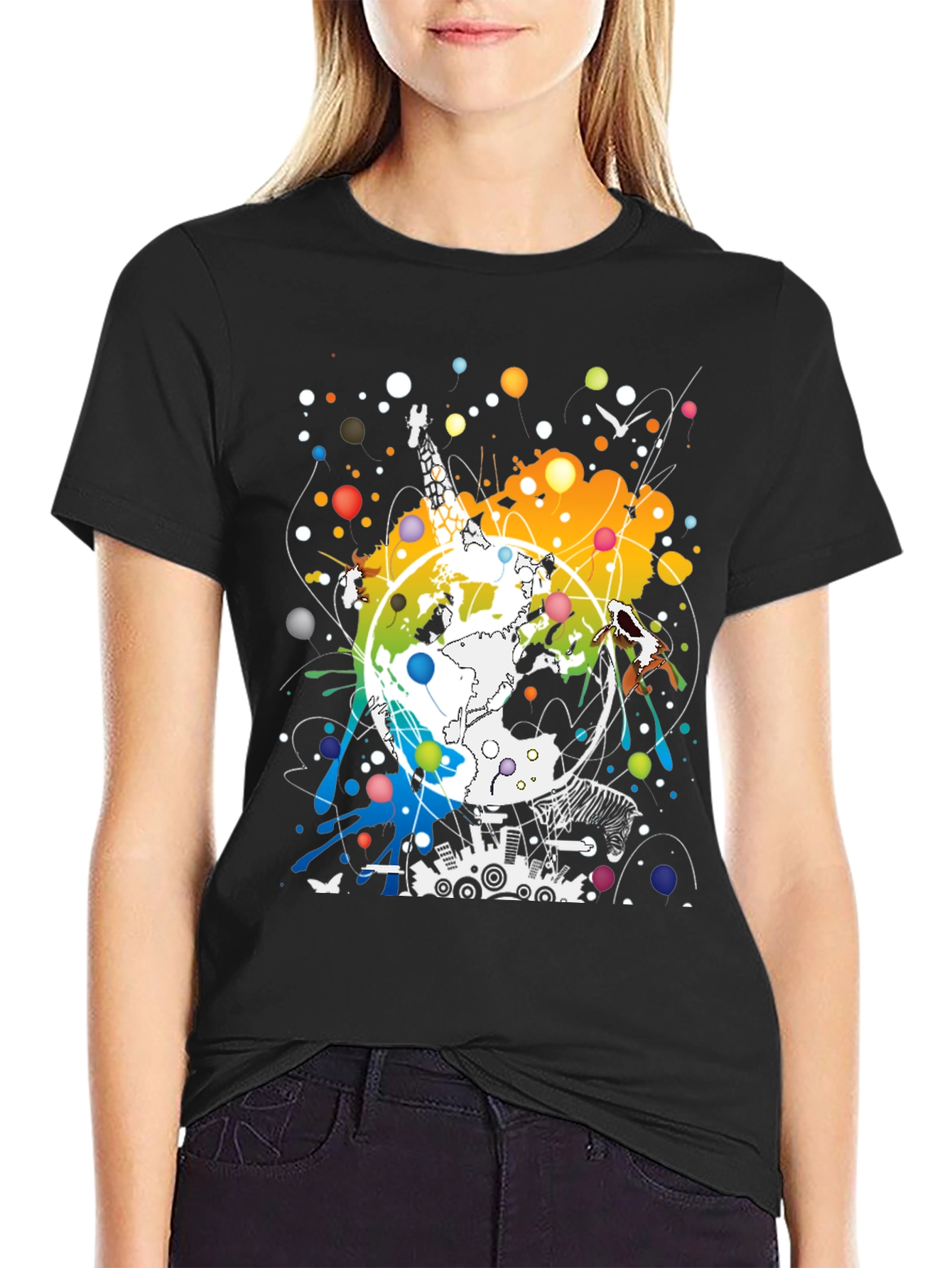 Global Giraffe Art Tee