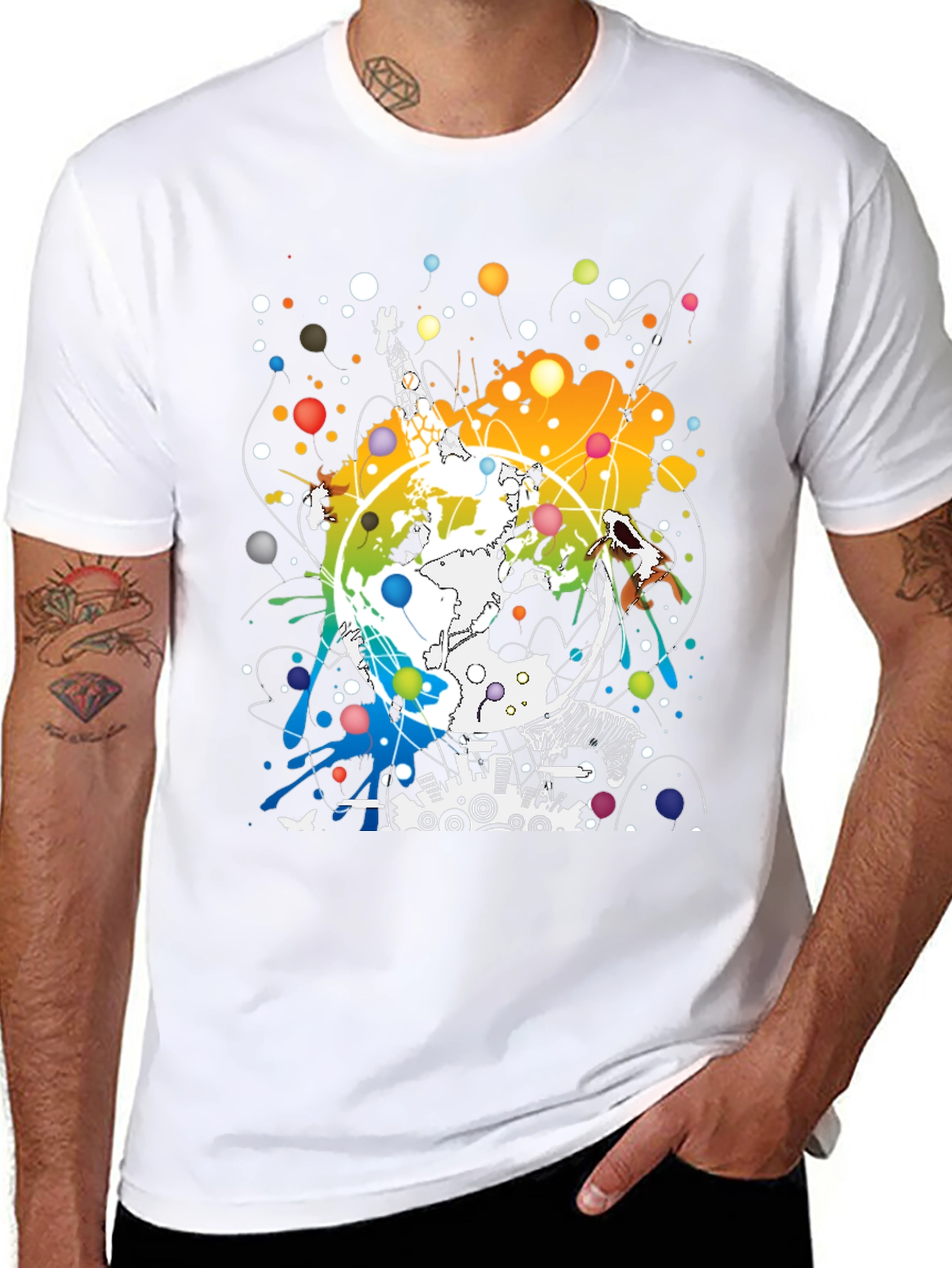 Global Giraffe Art Tee