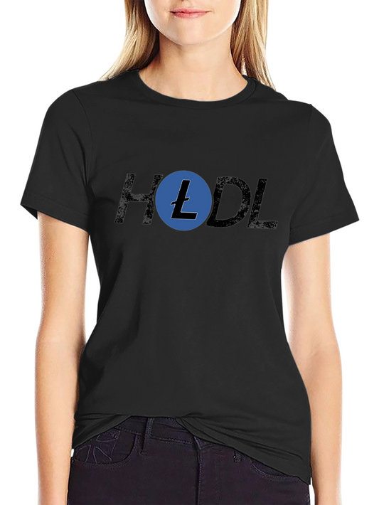 HODL Litecoin Crypto T-Shirt - Black Cotton Blend