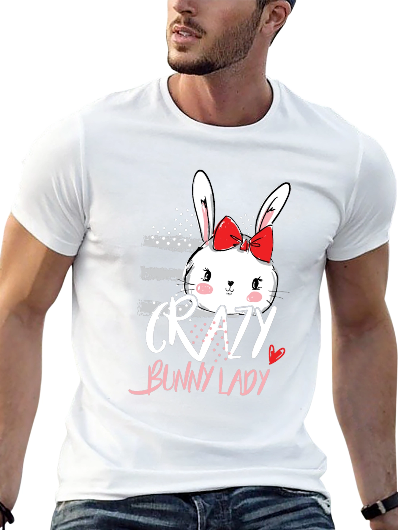Crazy Bunny Lady Graphic T-Shirt - Cute & Comfy