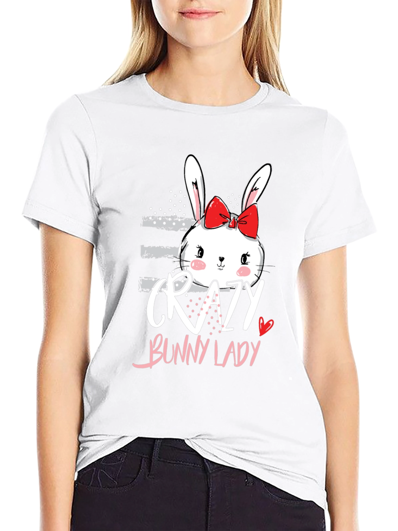 Crazy Bunny Lady Graphic T-Shirt - Cute & Comfy