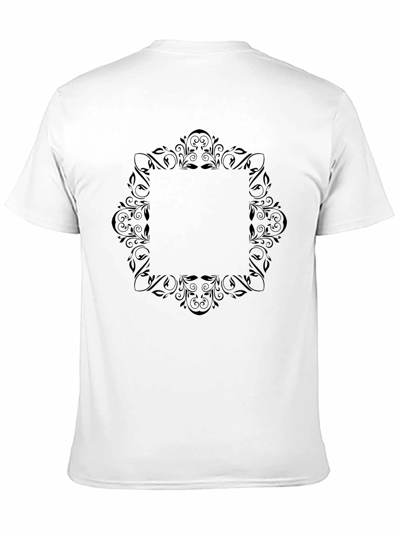 Black Floral Frame Graphic T-Shirt